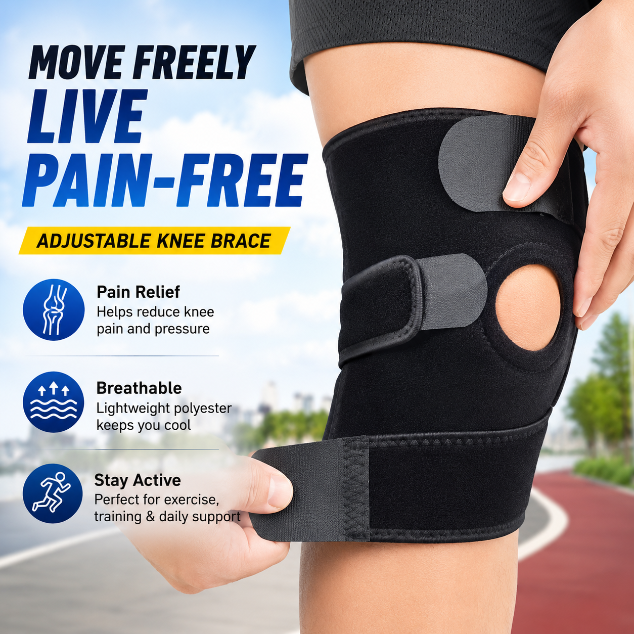 Knee Sleeve Pair - Adjustable Knee Brace for Pain Relief,