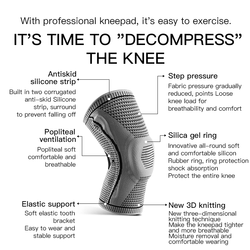  Elastic Silicone Knee Brace N - Knee Sleeve Pair recension och pris
