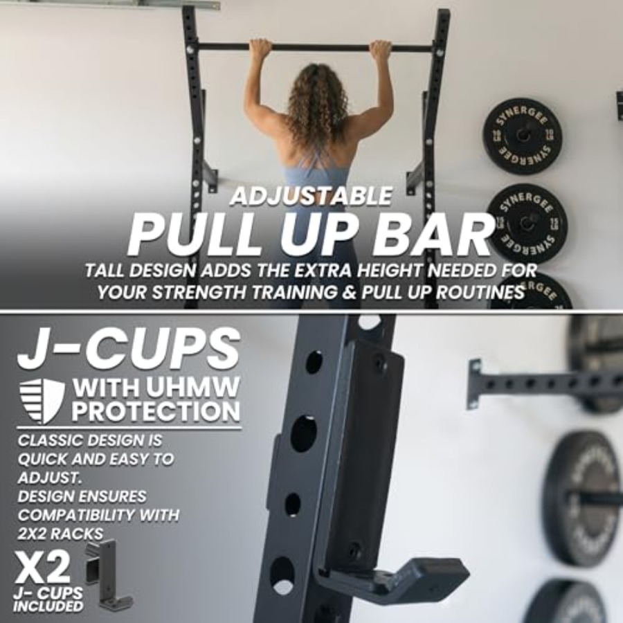 Wall Mounted Squat Rack for ho - Pull Up Bar Grip recension och pris