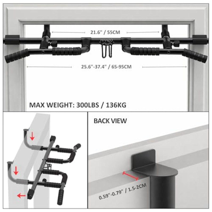 Doorway Pull Up Bar Set with S - Pull Up Bar Grip recension och pris